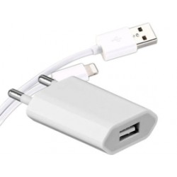 Chargeur secteur compatible USB 1A + câble lightning