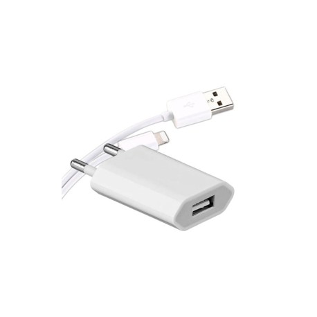 Chargeur secteur compatible USB 1A + câble lightning