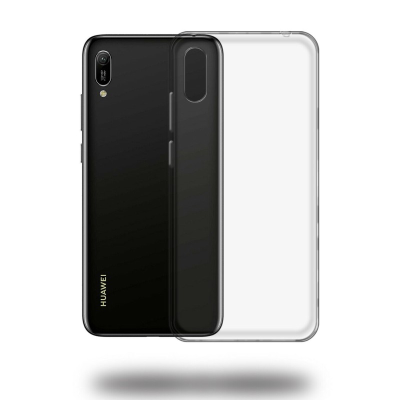 Moozy Cover Silicone Trasparente Per Huawei Y6 2019, Custodia Antiurdo Morbida, Crystal Clear