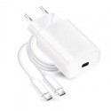 Chargeur secteur compatible USB-C 20W Quick Charge + câble USB-C