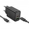 Adaptateur secteur compatible USB-A/USB-C 30W