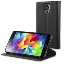 Etui folio noir pour Samsung Galaxy S5/S5 new